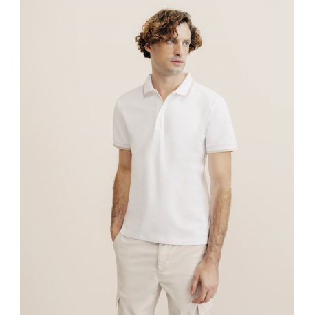 Polo zip blanc IZAC