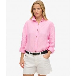 SUPERDRY Chemise boyfriend décontractée en lin sur cosmo-lepuy.fr