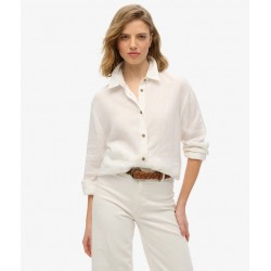 SUPERDRY Chemise boyfriend décontractée en lin sur cosmo-lepuy.fr