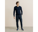 Pull col V manches longues marine