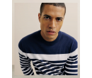 Pull col rond marinière marine IZAC