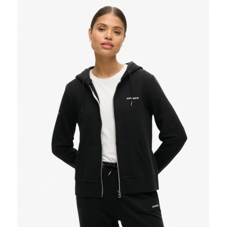 SUPERDRY Sweat à capuche zippé uni sur cosmo-lepuy.fr