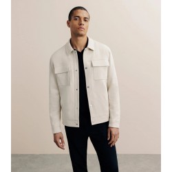 Blouson col chemise suédine écru IZAC