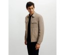Blouson col chemise beige 
