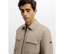 Blouson col chemise beige 