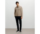 Blouson col chemise beige 