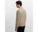 Blouson col chemise beige 