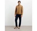 Blouson col chemise camel 