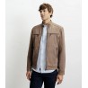 Blouson motard taupe