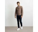 Blouson motard taupe