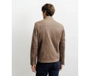 Blouson motard taupe