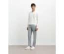 Pull col polo ouvert jeux de points écru