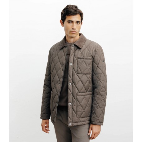 Blouson col chemise taupe IZAC