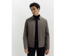 Blouson col chemise taupe IZAC
