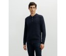 Pull col polo boutonné marine IZAC