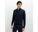 Pull col montant 100% cachemire marine