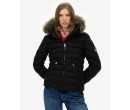 Veste Doudoune  à Capuche Fausse Fourrure Amovible