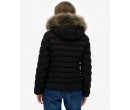 Veste Doudoune  à Capuche Fausse Fourrure Amovible