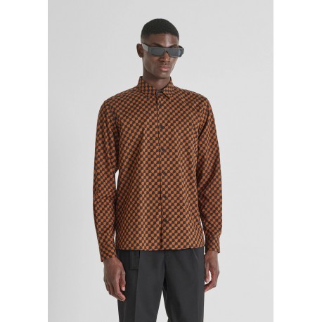 Chemise imprimé géométrique tabac Antony Morato