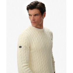 Pull Maille Torsadée – Coton Bio – Superdry  Pull Col Rond Original & Vintage