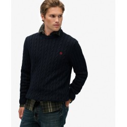 Pull Maille Torsadée – Coton Bio – Superdry  Pull Col Rond Original & Vintage