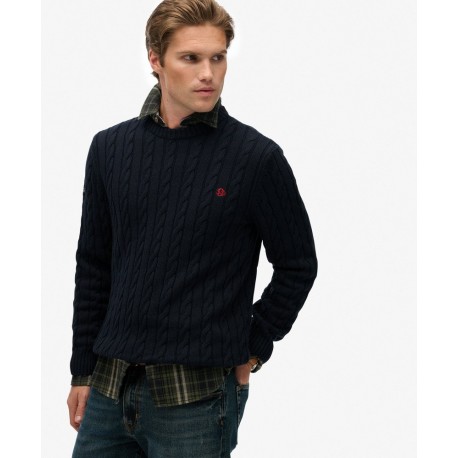 Pull Maille Torsadée – Coton Bio – Superdry  Pull Col Rond Original & Vintage