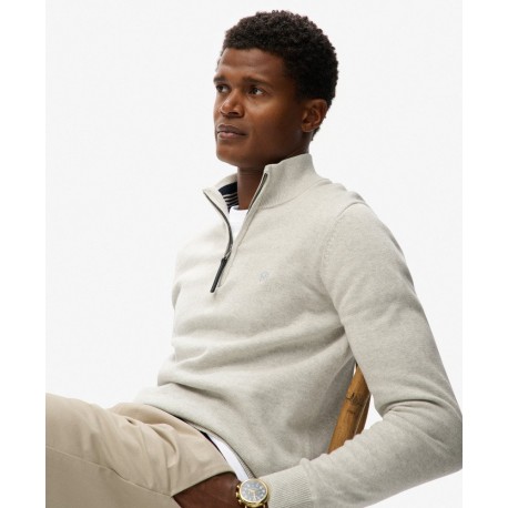 Pull Demi-Zip Premium – Coton Bio – Superdry Studios  Studios Cotton Half Zip – Coupe Slim