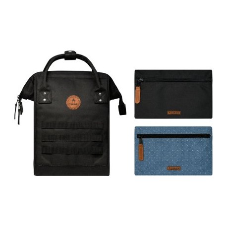 SAC A DOS CABAIA NOIR - Berlin - 1 petit sac + 2 poches