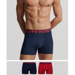 Lot de deux boxers en coton biologique Dual Logo SUPERDRY sur cosmo-lepuy.fr